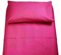 Lingerie Shop Set Lenzuola Letto Singolo Cotone Sotto Sopra + Federa Vari Colori Tinta Unita (Fuxia, Singolo)