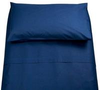 Lingerie Shop Set Lenzuola Letto Singolo Cotone Sotto Sopra + Federa Vari Colori Tinta Unita Offerta (Blu Scuro, Singolo)