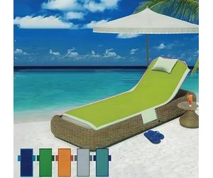 Lingerie Shop Telo Mare Lettino Microfibra In Tinta Unita Con Tasche e Cuscino Gonfiabile Relax Disponibile In Varie Colorazioni Mare Spiaggia Piscina Estate Vacanze Misura 72x192 Cm (Verde Mela)