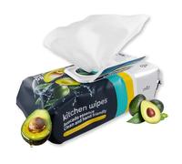 Lingette Detergenti Umide, 80 Pezzi con Profumo all'Avocado - Extra Resistente Macchie, per una Pulizia Rapida e Facile, Perfette per Pavimenti, Cucina e Bagno