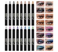 LingHaoLH Set di 16 ombretti a barra, con finitura opaca e lucentezza cremosa. Impermeabile e di lunga durata. Illuminanti e colorati per il trucco degli occhi. Matita per ombre multiuso.