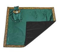 LINGHE Altare Tarocchi Tovaglia con un Sacchetto Astrologia Tarocchi Stoffa Tavolo Copertina (Verde)