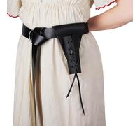 LINGHE Rana Spada Medievale In Pelle Pugnale Cavaliere Rinascimentale Portaspada Spada vichinga Costume Da Cavaliere Guerriero (Nero)