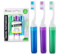Lingito Spazzolini da denti morbidi da viaggio, mini spazzolino da denti con custodia per spazzolino da denti, spazzolino da denti da campeggio, spazzolino da denti da viaggio, spazzolino portatile,