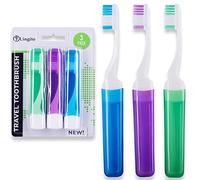 Lingito Spazzolino da denti da viaggio, mini spazzolino da denti con coperchio per spazzolino da denti, spazzolino da denti da campeggio, spazzolino da denti da viaggio con custodia per spazzolino