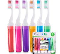 Lingito Spazzolino da denti da viaggio morbido, mini spazzolino da denti con copertura per spazzolino da denti, spazzolino da denti da campeggio, spazzolino da denti da viaggio da viaggio con custodia