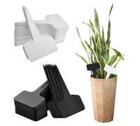 LINGJIA 100 Pezzi Etichette per Piante, di Cartelli per Piante In Bianco e Nero, Cartelli per Fiori, Tappi per Piante, Cartellini per Piante a Forma di T per Esterni, Giardino, Piante in Vaso