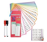 LINGJIA 15 Pezzi Tabelline per Bambini, Tabelle di Moltiplicazione, Tabelle di Divisione, Imparare le Flashcard Matematiche, Flashcard Aritmetiche di Moltiplicazione e Divisione