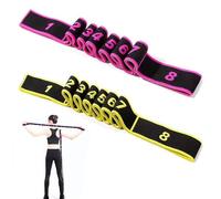 LINGJIA 2 Pezzi Elastici Fitness, Bande Elastiche per Lo Yoga, Bande Elastiche per il Fitness, Bande per Esercizi Regolabili, Bande per il Pilates, la Danza, la Ginnastica e Gli Esercizi di Stretching