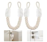 LINGJIA 2 Pezzi Ferma Porta da Maniglia, 60cm Clip Fermaporta, Cordoni per Porte di Sicurezza per Bambini, Dispositivi di Sicurezza per Porte, Protezioni per Porte per Bambini e Animali Domestici
