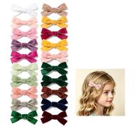 LINGJIA 20 Fermagli per Mollette Capelli Bambina a Forma di Fiocco | 20 Combinazioni di Colori, Fiocco da 6 cm, non Premono sul Cuoio Capelluto, non Scivolano via Facilmente