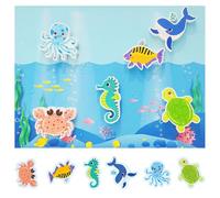 LINGJIA Giocattoli da Bagno per Bambini in EVA, Adesivi Murali di Animali Marini, Giocattoli D'acqua Galleggianti per Vasca da Bagno, Giocattoli da per 1 Anno