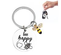 LINGJIONG Ape Happy - Portachiavi a forma di api con ciondolo a forma di api, portachiavi con animali, festa di compleanno per bambini e ragazzi