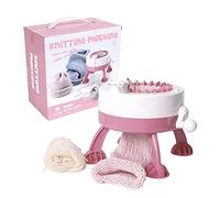 LINGJIONG Macchina per maglieria, 22 aghi, Smart tessitura macchina rotonda per adulti/bambini, tavola rotante doppia, kit per sciarpa cappello calzini guanti