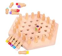 LINGJIONG Memoria in Legno, Gioco Di Scacchi Memory Match Stick, Giochi Da Società Familiare per Bambini E Adulti, Giochi Montessori per Sviluppare Logica E Cognizione Colore