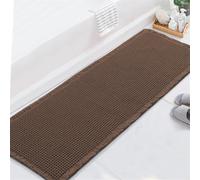 LINGKY Tappeto Bagno Assorbente, Tappetino Bagno Antiscivolo, Microfibra Tappeti Bagno, Lavabile Asciugatura Rapida Tappetino Bagno Doccia per Bagno, Cucina (Cioccolato,60x180 cm)