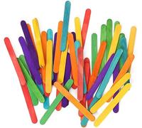 LINGLAN Confezione da 100 bastoncini in legno per ghiaccioli e gelati da giardino, per fai da te (legno colorato)