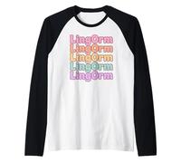 LingOrm Arcobaleno Lettera impilata Design Thai GL Coppia Fan Art Maglia con Maniche Raglan
