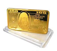 Lingotto d'oro da 100 dollari, placcato oro simulato, per fermacarte e scena, idea regalo