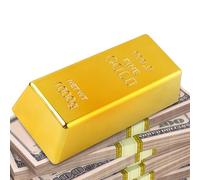 Lingotto d'oro finto - mattoni dorati, lingotti, oggetti di scena realistici | espositore brillante e nuovo per lavori di bricolage, cosplay, fotografia, film, teatro, par