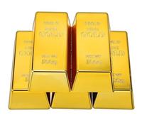 Lingotto d'oro Replica, 5 Pezzi Finti Lingotti d'oro, Lingotti d'oro in Plastica Fermaporta, Fermacarte, Lingotto d'oro Replica per Film Prop novità Regalo Scherzo Scena del Tesoro (500g)