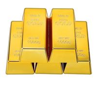 Lingotto d'oro Replica, 5 Pezzi Finti Lingotti d'oro, Lingotti d'oro in Plastica Fermaporta, Fermacarte, Lingotto d'oro Replica per Film Prop novità Regalo Scherzo Scena del Tesoro (1000g)