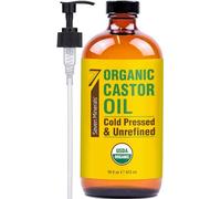 Lingtoolator Ls NEW 16 fl oz Glass Bottle Castor Oil Organic Cold Pressed Unrefined Glass Bottle Pack - 100% Pure USDA Certified Organic Hexane Free