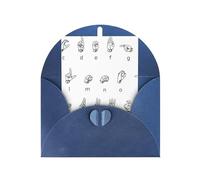 Lingua dei segni Alfabeto. Stampa Holiday Love Fibbia Perla Carta Buste Saluto Verticale Pensando di Voi Carte 15,2 x 10,