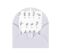 Lingua dei segni Alfabeto. Stampa Holiday Love Fibbia Perla Carta Buste Saluto Verticale Pensando di Voi Carte 15,2 x 10,