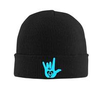 Lingua dei Segni ASL: Ti Amo Uomo Donna Cappello in Maglia Antivento Invernale Cappelli Caldo Berretto in Maglia per Bici Corsa All'Aperto