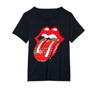 Lingua Natalizia Rolling Stones Maglietta, Donna Plus-Size, Nero, 1X