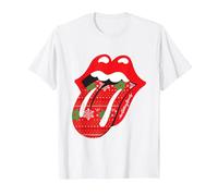 Lingua Natalizia Rolling Stones Maglietta, Uomo, Bianco, 6XL