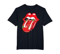 Lingua Natalizia Rolling Stones Maglietta, Uomo Taglie Grandi, Nero, 4X Tall