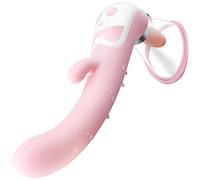 Lingua realistica Vibratore dildo per le donne,Ventosa per capezzoli riscaldante Stringere il sesso orale Masturbatore stimolante leccare il clitoride Giocattoli erotici per donna