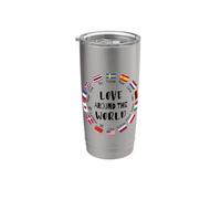 Lingue multilingue Love Around the World Bicchiere termico in acciaio inox doppia parete
