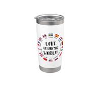 Lingue multilingue Love Around the World Bicchiere termico in acciaio inox doppia parete