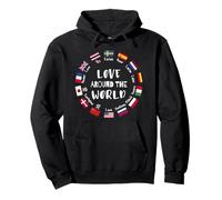 Lingue multilingue Love Around The World Felpa con Cappuccio