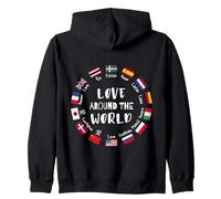Lingue multilingue Love Around The World Felpa con Cappuccio