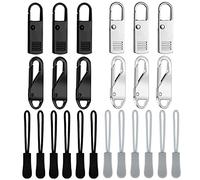 Linguette in Metallo per Riparazione Zip,Ganci Cerniera Zip,Linguette per Cerniere Sostituzione,Tiretti per Cerniere,Tiralampo Linguette in Metallo,Per Cursore Cerniera Lampo di Giacca,24PCS