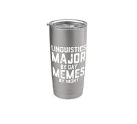 Linguistica Major By Day Memes By Night Scienze del linguaggio Bicchiere termico in acciaio inox doppia parete