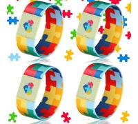 Lingvee Braccialetto elastico per la consapevolezza dell'autismo, 3 pezzi, braccialetto elastico per autismo, regalo per donne e uomini, gioielli motivazionali colorati per adulti