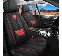 LINGVIDO Coprisedili per auto in pelle, traspirante, per auto, SUV, camion, universale, set anteriore nero