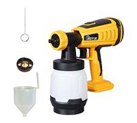LINGYUE Spruzzatore di vernice senza fili per batteria DeWalt da 20 V, 2 ugelli in rame e 3 modalità di spruzzo, facile da pulire, pistola a spruzzo HVLP per interni ed esterni di casa, mobili, armadi