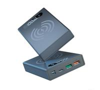 Linhexis Caso staccabile della banca di potere con 12V per pd & QC 3.0, per | Materiale ABS, 13,5 x 8 x 2,3 cm, supporta la ricarica rapida da 12 V, scatola portatile, protegge 5 batterie