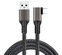 Linhexis Cavo USB A a C, USB 3.2 Gen 2 10Gbps ricarica rapida 3A cavo dati per Meta Link VR Headset PC Streaming, nero (3)
