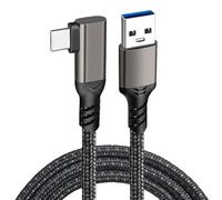 Linhexis Cavo USB A a C, USB 3.2 Gen 2 10Gbps ricarica rapida 3A cavo dati per Meta Link VR Headset PC Streaming, nero (0,3)