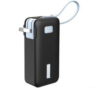 Linhexis Custodia protettiva in silicone per Anker per nano 3 in 1, 10000 mAh, uso esterno, custodia morbida antiurto nera con moschettone staccabile (nero)