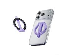 Linhexis Supporto per telefono pieghevole in metallo ad anello compatto | Si piega fino a diventare piatto per le tasche, dimensioni ultra compatte, dimensioni 8 x 9 cm, ideale per viaggi