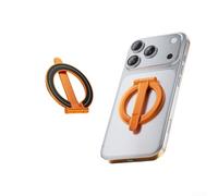 Linhexis Supporto per telefono pieghevole in metallo ad anello compatto | Si piega fino a diventare piatto per le tasche, dimensioni ultra compatte, dimensioni 8 x 9 cm, ideale per viaggi