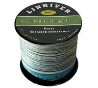 LinHiver filo da pesca intrecciato, forte forza, grande resistenza all'abrasione, diametro sottile, nessun allungamento, bassa memoria e alta sensibilità (300m,30LB,camo, 4 volte)